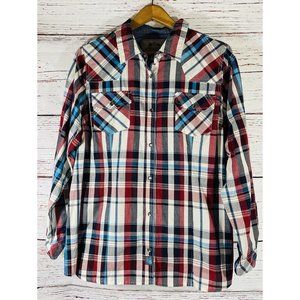 Legendary Whitetails Pearl Snap Shirt Mens XXL Plaid Western Rodeo Country Farm